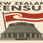 Parliament with NZ and Tino Rangatiratanga flag and the text census